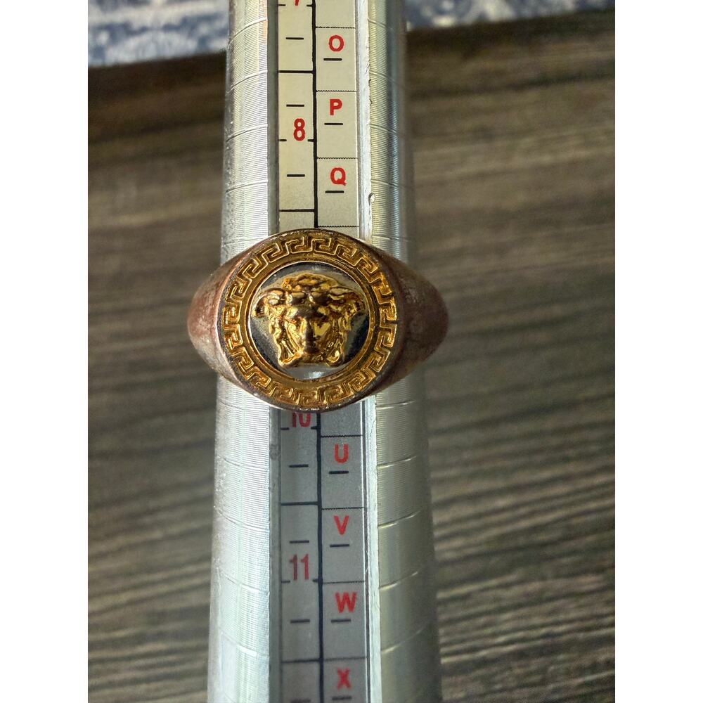 Versace Two-Tone Gold-Tone Medusa Signet Ring Sz. 9